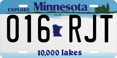 MN license plate 016RJT