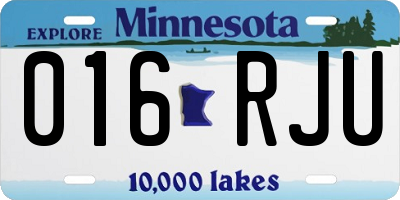 MN license plate 016RJU