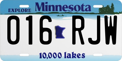 MN license plate 016RJW