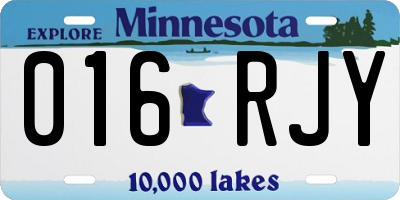 MN license plate 016RJY