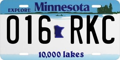 MN license plate 016RKC