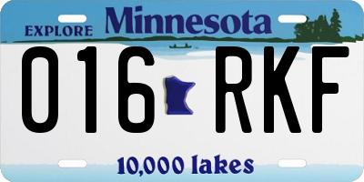 MN license plate 016RKF