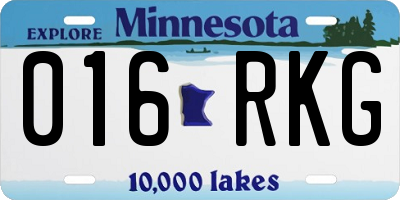 MN license plate 016RKG