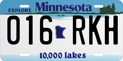 MN license plate 016RKH