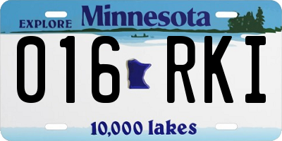 MN license plate 016RKI