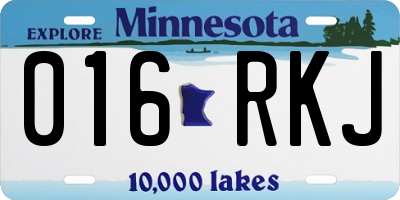 MN license plate 016RKJ