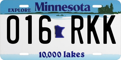 MN license plate 016RKK