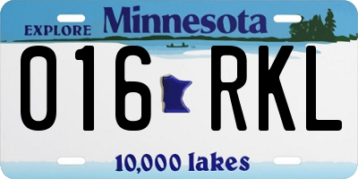 MN license plate 016RKL