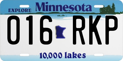 MN license plate 016RKP