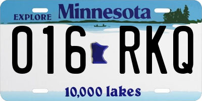 MN license plate 016RKQ