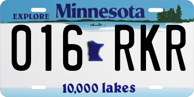 MN license plate 016RKR
