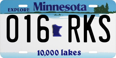 MN license plate 016RKS
