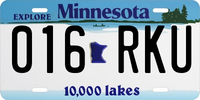 MN license plate 016RKU