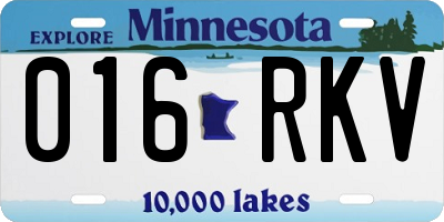 MN license plate 016RKV