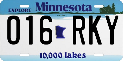 MN license plate 016RKY