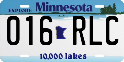 MN license plate 016RLC
