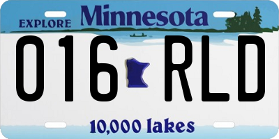 MN license plate 016RLD