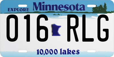 MN license plate 016RLG