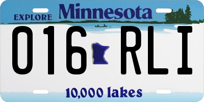MN license plate 016RLI