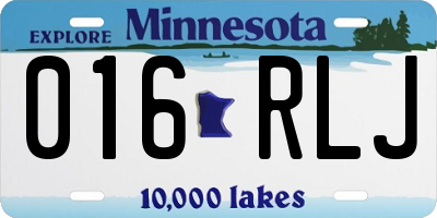 MN license plate 016RLJ