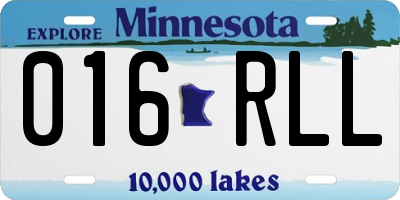 MN license plate 016RLL