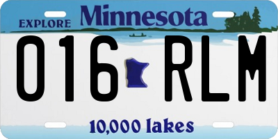 MN license plate 016RLM