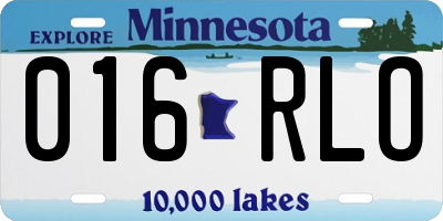 MN license plate 016RLO