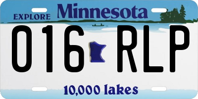 MN license plate 016RLP
