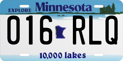 MN license plate 016RLQ