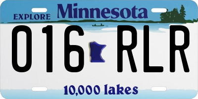 MN license plate 016RLR
