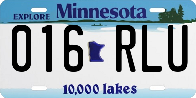 MN license plate 016RLU