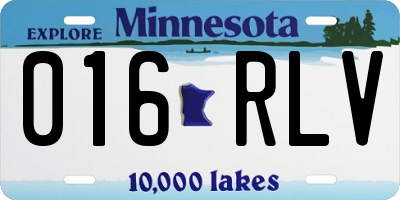 MN license plate 016RLV