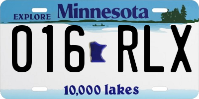 MN license plate 016RLX