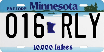 MN license plate 016RLY