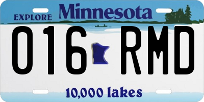 MN license plate 016RMD
