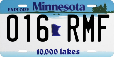 MN license plate 016RMF