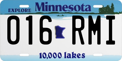MN license plate 016RMI