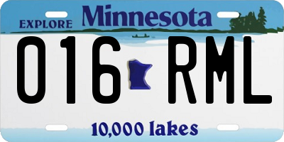 MN license plate 016RML