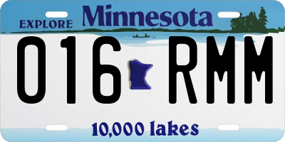 MN license plate 016RMM