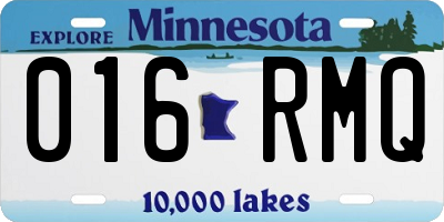 MN license plate 016RMQ