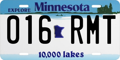 MN license plate 016RMT