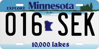MN license plate 016SEK