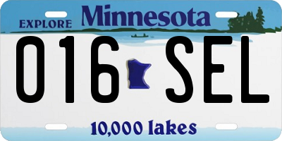 MN license plate 016SEL