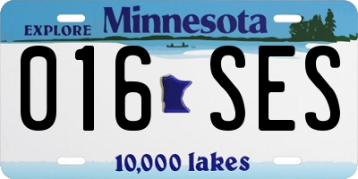 MN license plate 016SES