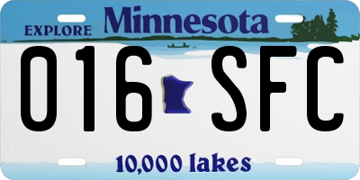 MN license plate 016SFC