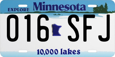 MN license plate 016SFJ