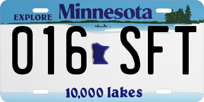 MN license plate 016SFT
