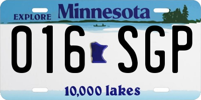 MN license plate 016SGP