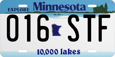 MN license plate 016STF
