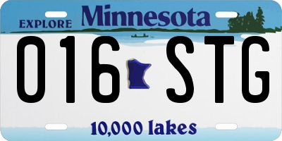 MN license plate 016STG